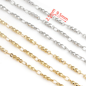 Beaded Chain Steel <b>Gold</b> Double Bead Rice Chain For DIY Bracelet <b>Anklet</b> Jewelry Accessory - Product Image 2
