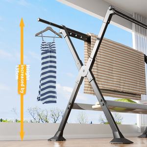Offerta speciale vestiti multifunzione stendino X-a forma di <span class=keywords><strong>balcone</strong></span> regolabile intelligente pieghevole appendiabiti <span class=keywords><strong>per</strong></span> uso bagno - Product Image 3