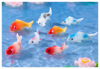 Miniature Animal Mignon Dessin Animé 3D Résine Artificielle Koi Poisson Chanceux Figurine Aquarium Jouet pour Enfant Décoration Terrarium Accessoires