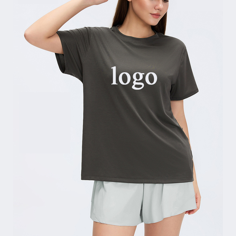 High Quality Breathable Loose Sports T-shirts Women's Running Fitness Top Crew Neck Short Sleeve Workout T-shirt