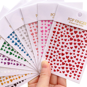 Autocollants pour ongles en forme de cœur français, fins, colorés, 3D, autocollants adhésifs pour la manucure de la Saint-Valentin, nail art - Product Image 2