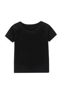 Camiseta básica personalizada Unisex para niños pequeños, camisetas 100% de algodón de manga corta de Color sólido liso en blanco, camisetas para niños y niñas - Product Image 6