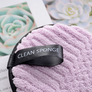 Nouveau design <span class=keywords><strong>éponge</strong></span> démaquillante ronde shampooing nettoyant <span class=keywords><strong>visage</strong></span> <span class=keywords><strong>éponge</strong></span>s d'exfoliation tampon rond mitaine tampon démaquillant en microfibre - Product Image 2