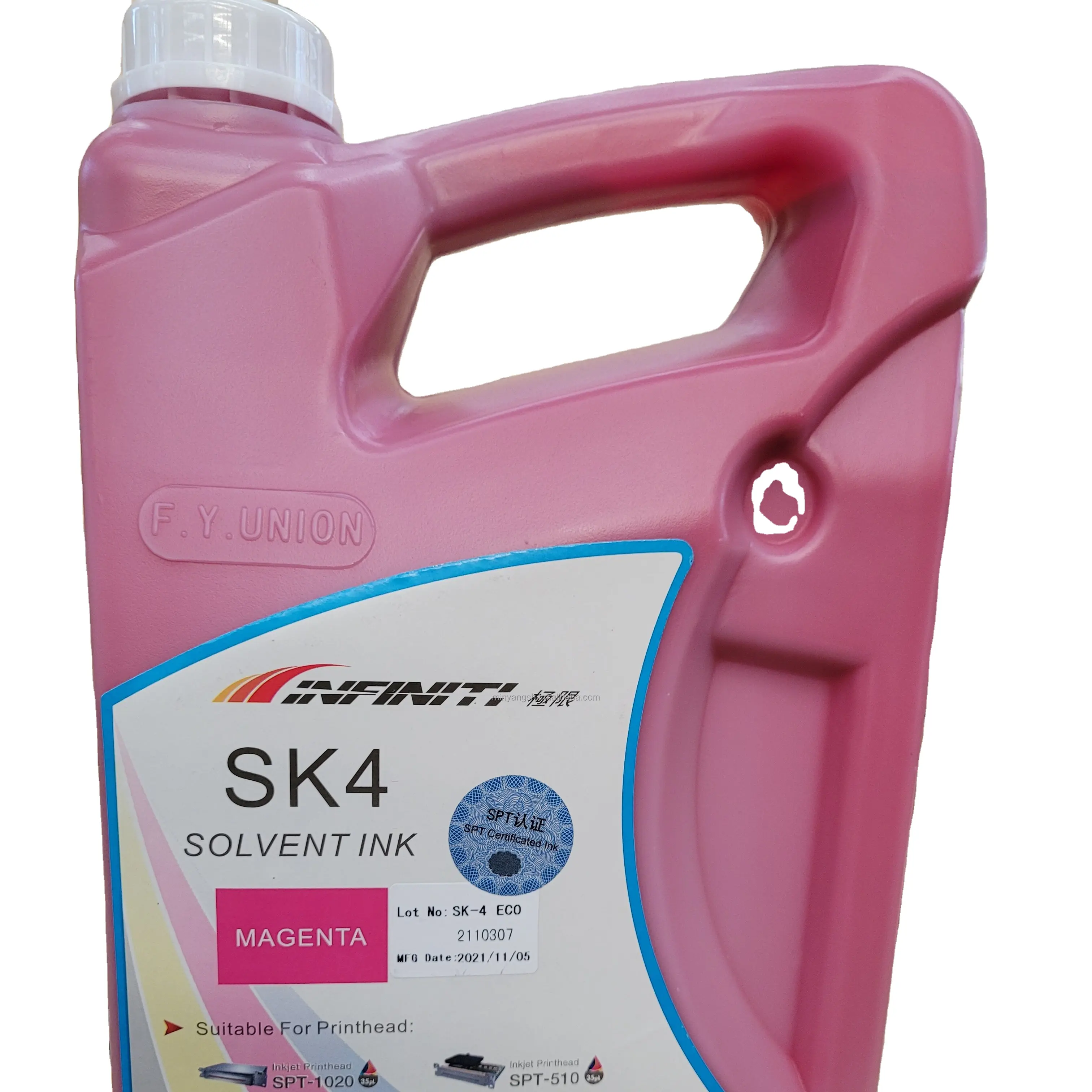 INFINITI หมึกตัวทำละลาย SK4ECO 100% SPT510,กลิ่นต่ำเป็นมิตรกับสิ่งแวดล้อมไวนิลแบนเนอร์หมึกพิมพ์ดิจิตอลสำหรับหัวพิมพ์ SPT1020 35pl