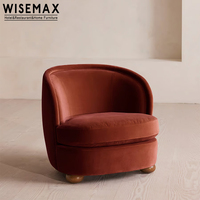Canapé d'appoint de luxe WISEMAX FURNITURE en tissu velours italien moderne, avec accoudoirs incurvés, une place, pour hôtel ou salon