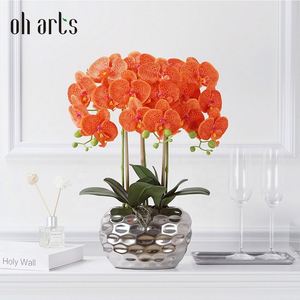 Vente en gros de fleurs d'orchidées artificielles Oh Arts, toucher réel, latex, fausses orchidées Phalaenopsis artificielles - Product Image 1