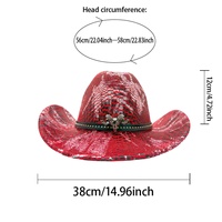Chapeau de cowboy imprimé serpent rouge en gros, chapeaux de fête gothiques punk en cuir noir avec tête de taureau pour adultes