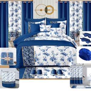 Parure de <span class=keywords><strong>lit</strong></span> de luxe 30 pièces complète avec rideaux assortis – Ensemble de couette pour décoration de chambre royale, idéal pour le marché de la Floride et d'Haïti - Product Image 4