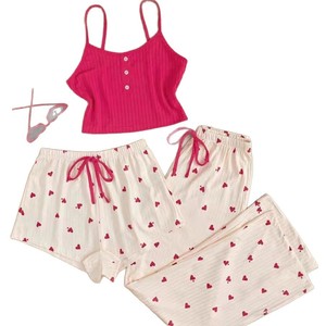 <span class=keywords><strong>Pigiama</strong></span> <span class=keywords><strong>donna</strong></span> di fascia alta Set di tre pezzi per la casa per il tempo libero con stampa <span class=keywords><strong>pigiama</strong></span> pantaloni lunghi e corti da <span class=keywords><strong>donna</strong></span> 3 pz - Product Image 5