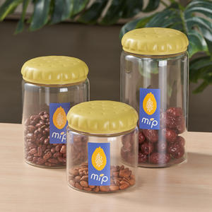 Frasco de vidrio pequeño Mip, cilíndrico, de 300 ml, hermético, de calidad alimentaria, para almacenar refrigerios, granos y uso doméstico. - Product Image 3