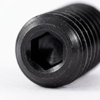 Vis à molette hexagonale entièrement filetée en acier au carbone DIN916 Grade 12.9, finition oxyde noir, pointe moletée, quincaillerie de précision, vente en gros