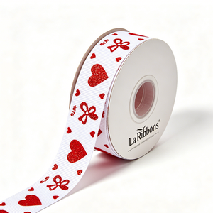 Lazo de grosgrain 100% poliéster al por mayor con diseño de corazón y mariposa para decoración de cajas de regalo de chocolate de San Valentín - Product Image 3