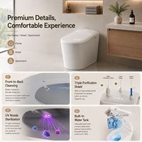WC intelligent monobloc en céramique avec siège chauffant, chasse d'eau automatique, bidet électrique, pour salle de bain