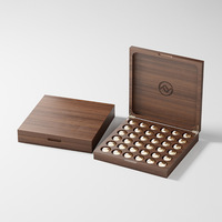 Boîte à rabat artisanale de luxe pour café, thé, chocolat, petit emballage, estampage, vente en gros, boîte en bois pour chocolats