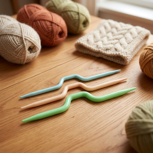 Aiguille à tricoter torsadée AA0088 pour câblage |   Ensemble d'aiguilles à coudre à la main Bodkin, bleu, beige, vert, aiguilles à fil en plastique pour travaux manuels - Product Image 3