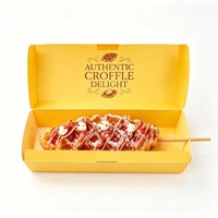 Boîte à hot-dogs en papier anti-graisse, plateau à snacks écologique pour restaurant, emballage en papier personnalisé pour frites, croffles, gaufres, pâtisserie
