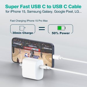 Câble USB C vers USB C pour MacBook Air MacBook <span class=keywords><strong>Pro</strong></span> <span class=keywords><strong>Chargeur</strong></span> pour iPad <span class=keywords><strong>Pro</strong></span> <span class=keywords><strong>13</strong></span> <span class=keywords><strong>iPhone</strong></span> 17 16 15 <span class=keywords><strong>Pro</strong></span> <span class=keywords><strong>Max</strong></span> USBC Type C Cordon de charge rapide - Product Image 2