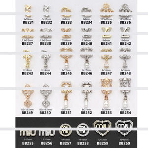 Qianya nuevo Kawaii moda Zircon Nail Charms lindo lujo joyería DIY diseño oreja anillo mano <span class=keywords><strong>llavero</strong></span> accesorios Nail Art Kaws - Product Image 3