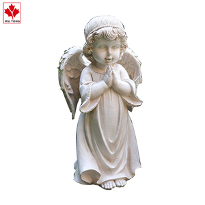 Statuetta in Resina Fatta a Mano di Angelo Bambina che Preghia, Ornamento da Giardino per Decorazione Casa - Product Image 2