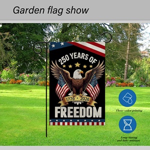 Drapeau des États-Unis 250 ans de liberté 12x18 pouces 1776 2026 Aigle chauve Étoiles Bannière de jardin Panneau de jardin patriotique Fête de l'Indépendance - Product Image 4