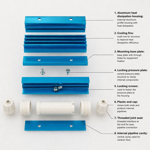 Tubo de ozono de cuarzo Kewei KW-3G Series 25W con refrigeración por aire, tubo de descarga de ozono de onda sinusoidal de <span class=keywords><strong>1</strong></span>-5KV 3G/H para uso medio en agua/acuicultura/fábrica - Product Image 6