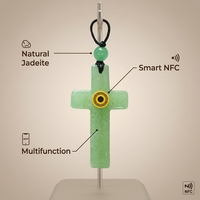Pendentif intelligent NFC en pierres précieuses, bijoux intelligents NFC pour la lecture de versets bibliques et le partage de cartes de visite numériques
