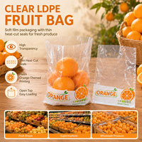 Voedselveilige transparante LDPE platte plastic verpakkingszak voor producten, heavy-duty, geperforeerd, voor het bewaren van vers fruit, mandarijnen etc.