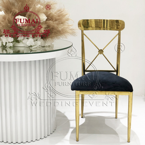 <b>Party</b> Furniture Rococo Stainless Steel Golden Wedding Chair For Event - Product Image 4