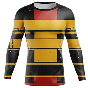 Factory Direct Basic Style Long Sleeve Workout Fitness Sports <b>Compression</b> <b>Shirt</b> Full Sublimation BJJ MMA Rashguard for Spring - Product Image 1