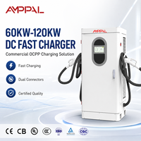 Chargeur rapide pour véhicules électriques AMPPAL, nouveau, 60 kW-120 kW, OCPP, DC, commercial, sur pied, CCS, écran tactile LCD 4,3 pouces