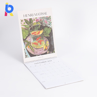 Calendrier mural de bureau en papier personnalisé imprimé annuel et mensuel avec reliure spirale en gros