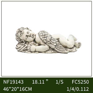 Peaceful Long Sleeping Angel Sculpture Antique Resin Cherub for Outdoor Flowerbed &amp; <strong>Grave</strong> Site Memorial <strong>Ornament</strong> - Product Image 2