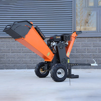 Broyeur de bois portable à essence 15HP GS120, broyeur d'arbres 120mm avec roues tout-terrain stables de 16 pouces pour les opérations agricoles difficiles