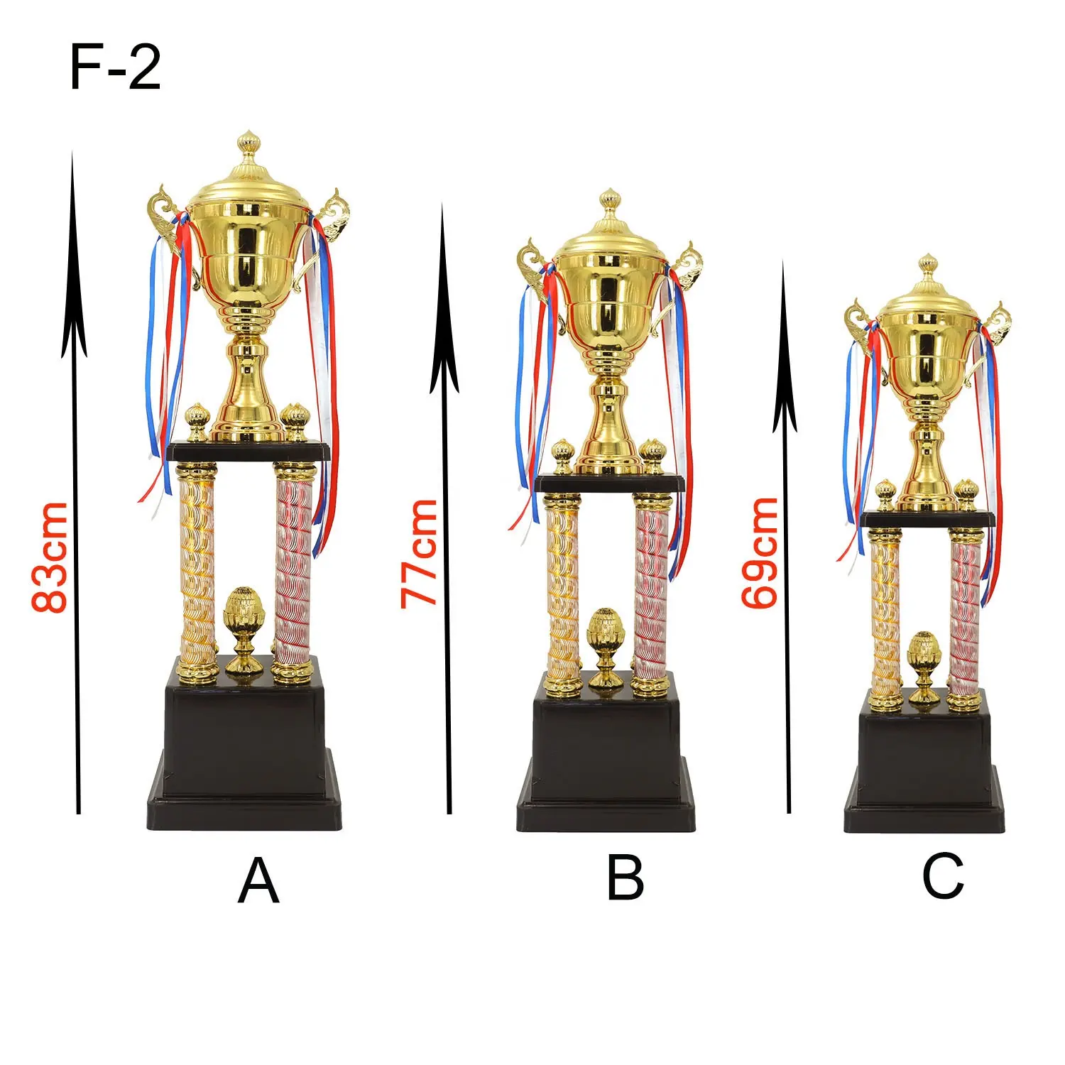 Grandes copos de troféu de futebol para vencedor de esportes