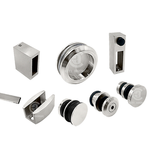 Herrajes para Puertas de Vidrio de Baño sin Marco, Rueda Colgante de Acero Inoxidable con Riel para Puertas Correderas de <span class=keywords><strong>Ducha</strong></span> - Product Image 2