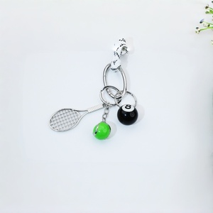 Tennis Racket Ball Braided Rope Keychain Zinc Alloy <b>Bag</b> <b>Charm</b> Phone Strap Sports Pendant - Product Image 2