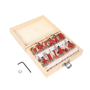 12-Piece Woodworking Milling Cutter Set 6mm 12mm Shank Carbide Single Flute For Engraving <b>Machine</b> Edge <b>Trimming</b> - Product Image 3