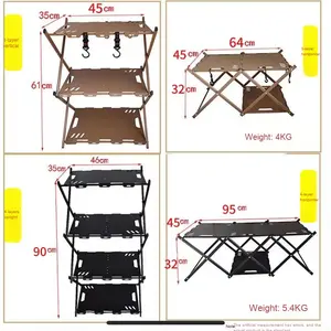 Estante de Almacenamiento Plegable Portátil de Acero al Carbono, Diseño Popular, para Acampar al Aire Libre, Barbacoa, Picnic, Frutas y Alimentos - Product Image 5