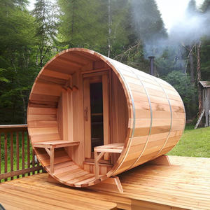 新しい4-6人カナダレッドシダー屋外蒸気バレルサウナルームファミリーガーデンウェルネス - Product Image 3
