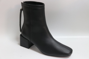 Bottines pour femmes de style européen et américain, automne et hiver, nouvelle collection, bout carré, fermeture éclair à l'arrière, talon épais, bottines à la cheville - Product Image 3
