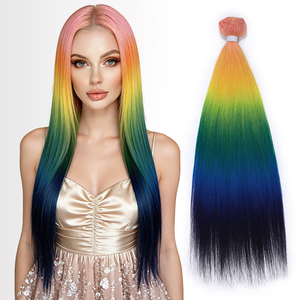 Lot de Cheveux Synthétiques Lisses en Gros, Fibre Résistante à la Chaleur, Double Trame, Sans Nœuds, 150g par Pièce, Qualité Salon, Direct Usine - Product Image 2