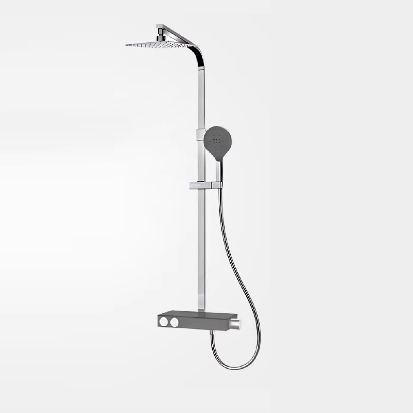 Pommeau de douche double plaqué - jet supérieur à sortie unique