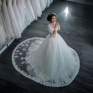 Nuovi abiti da sposa di lusso Sexy in pizzo a collo sottile strascico lungo abito da sposa abito da sposa - Product Image 2