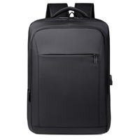 Sac à dos pour ordinateur portable imperméable 15,6 pouces avec port de charge USB, fermeture éclair antivol, grande capacité, sac de voyage minimaliste pour affaires, unisexe