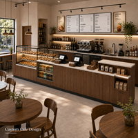 Vitrine de magasin de détail au design moderne pour café, comptoir de boulangerie-café, livraison mondiale, étanche