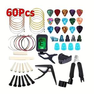 Juego al por mayor de accesorios para instrumentos musicales, <span class=keywords><strong>cambiador</strong></span> de cuerdas de guitarra, sintonizador Capo en <span class=keywords><strong>silicona</strong></span> ABS, herramientas completas para instrumentos - Product Image 2