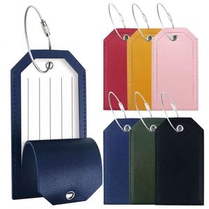 PU Luggage <b>Tag</b> with <b>Name</b>-Travel Luggage <b>Tag</b> Personalized Solid Color Card Holder - Product Image 1