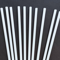 Pailles en acide polylactique biodégradables de 6 mm de diamètre pour un usage unique dans l'eau, les boissons, le café, les jus, les fêtes et les bars.
