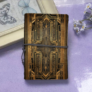 Cahier A6 fait main Design Vintage fermeture à cravate 160 Pages doux <span class=keywords><strong>cadeau</strong></span> d'anniversaire pour <span class=keywords><strong>filleul</strong></span> (16 ans et plus) avec motif géométrique - Product Image 2