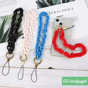 Sangles de téléphone lumineuses multicolores en option, petite chaîne de poignet de charme de bordure acrylique chaîne de téléphone portable en plastique - Product Image 2